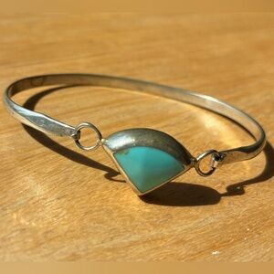 Silver and Turquoise Alpaca Cuff Bracelet
